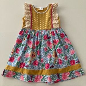 Girls 5-6 Floral Ruffle Dress Spring Summer